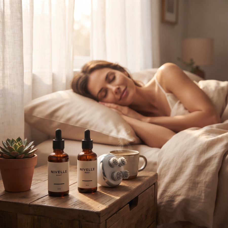 Nivelle Root - שגרת הצמיחה: שמן ומסאז'ר קרקפת
