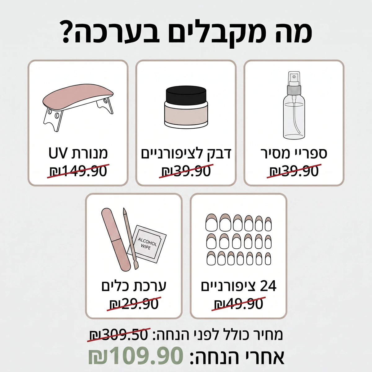 Nivelle Press – ערכת ציפורניים להדבקה עצמית